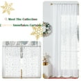 thumbnail image 6 of Curtainking Snowflake Christmas Curtains for Living Room Sheer Curtains Rod Pocket Drapes for Bedroom Xmas Curtians 84 Inches Long 2 Panels Set Winter Curtains Off White, 6 of 8