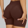 thumbnail image 2 of KPOPLK Women's 3"/5" High Waisted Biker Shorts - Spandex Yoga, Workout, Cycling, Volleyball, Dance Athletic Booty Shorts,Brown,Size M, 2 of 7