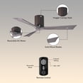 thumbnail image 5 of Matthews Fan Company IR3H-TB-BW-60 Irene 60" Textured Bronze Hugger Ceiling Fan with 3 Barn Wood Blades, Remote and Wall Control, Indoor/Outdoor Damp Rated, 5 of 6