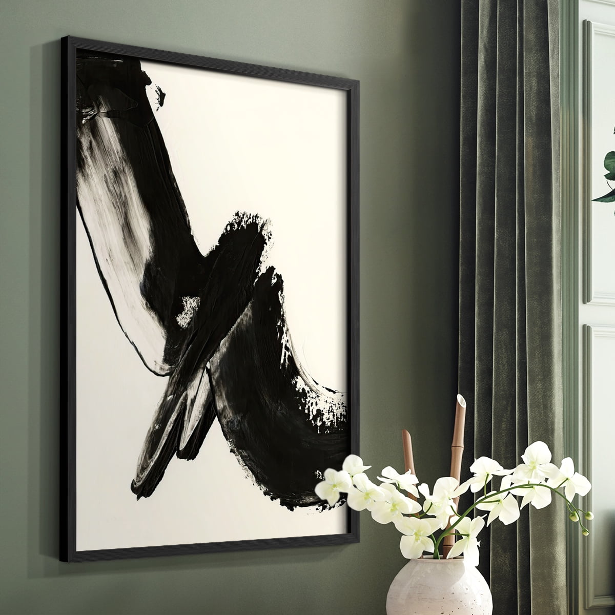 Black Expression I in Paper Solid Wood 22 x 28 Framed Print
