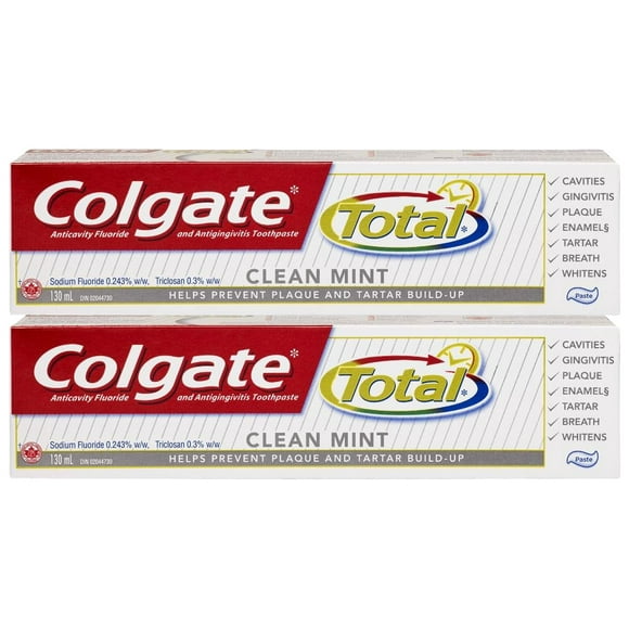 Colgate 130 mL Total Clean Mint Anticavity Fluoride Toothpaste, (Pack of 2)