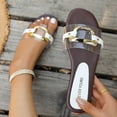 thumbnail image 4 of Roncen Women's Clear Flat Sandals Dressy Cute Sparkly Summer Vacation Slide Shoes, 4 of 7