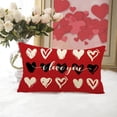 thumbnail image 4 of Valentine''s Day Lumbar Decorative Rectangle Pillow Cover 12x20, Red Black Love Hearts I Love You Porch Patio Outdoor Pillowcase, Anniversary Wedding Holiday Cushion Case Home Decor, 4 of 5