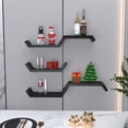 thumbnail image 5 of Black Floating Shelves for Wall Shelf for Bedroom,Repisas Flotantes De Pared, Waterproof Solid Wood Floating Shelves Bathroom，Small Relief Textures,for Bathroom,Bedroom,Living Room, Kitchen, 5 of 7