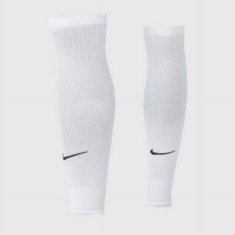 Nike Squad Soccer Leg Sleeve White Black Swoosh Logo (1 Pair) SK0033 100 Sz  L/XL