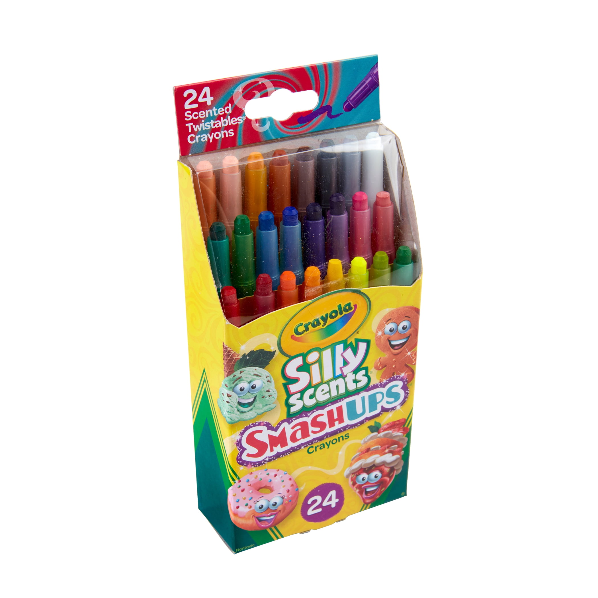 Crayola Silly Scents Smash Ups Mini Twistables Scented Crayons, 24 Per Pack, 4 Packs