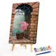 thumbnail image 1 of Cuadros Decorativos Esquina mariposa orquídea pintura al óleo por números Kit DIY pintura acrílica sobre lienzo Tmvgtek embutido en tela, 1 of 1