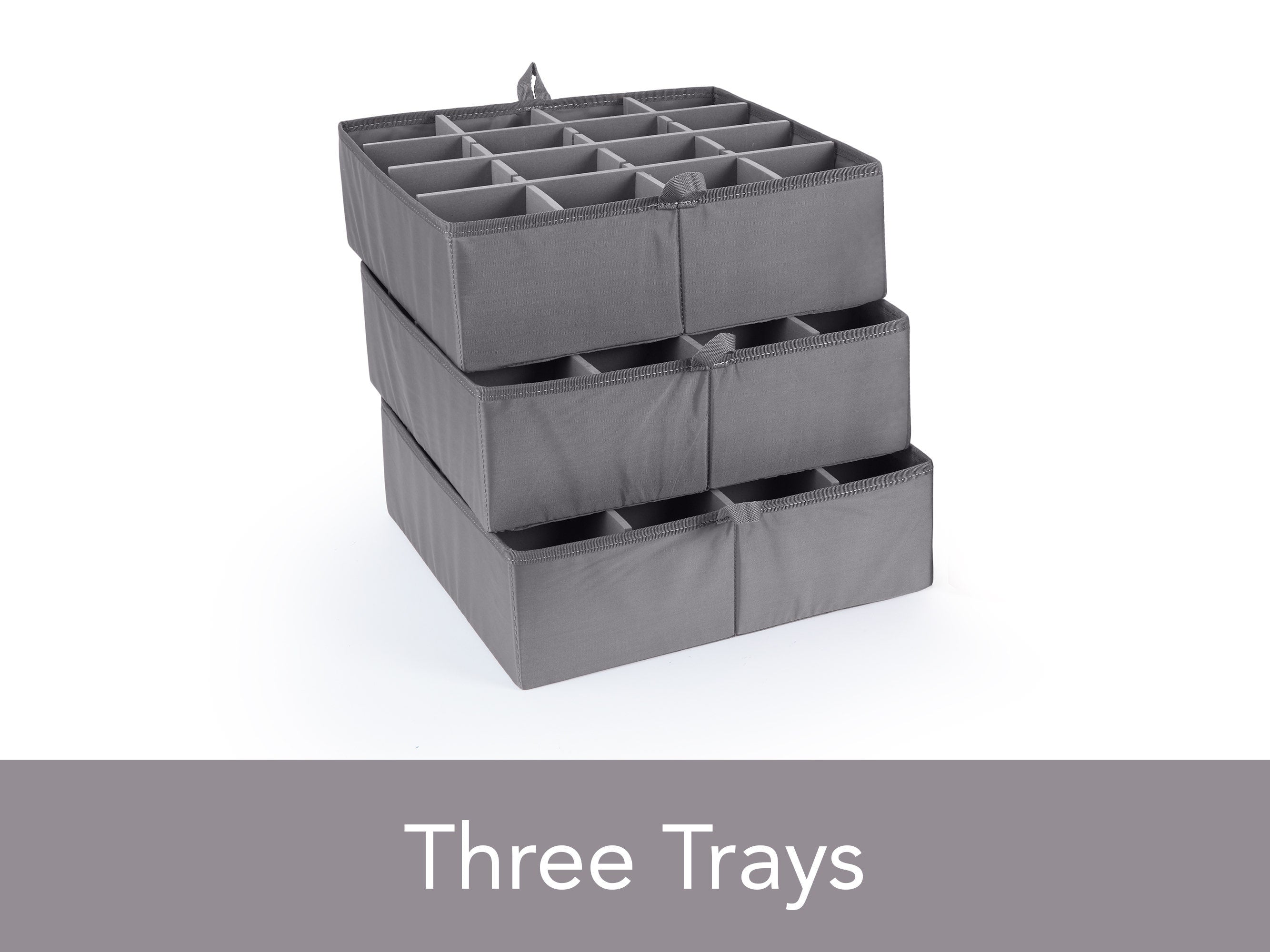 Covermates Keepsakes - Adjustable Cube Storage Bin - Configurable FlexGrid Compartments - ID Window - Pull Handles - Indoor Storage, Grey Heather