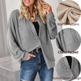 thumbnail image 4 of Women's Button Down Shirt Waffle Knit Tops Long Sleeve Dressy Casual Loose Fit Shirt with Pocket, 4 of 5