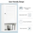 thumbnail image 6 of Giantex Bathroom Wall Cabinet, Large Capacity Storage Cupboard Cabinet w/Single Louver Door & Height Adjustable Shelf, Wood Wall Mounted Medicine Cabinet, White, 6 of 6