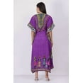 thumbnail image 4 of Women's Purple African Long Kaftan Maxi Tunic Caftan Gown Top Night Dress One Size, 4 of 5