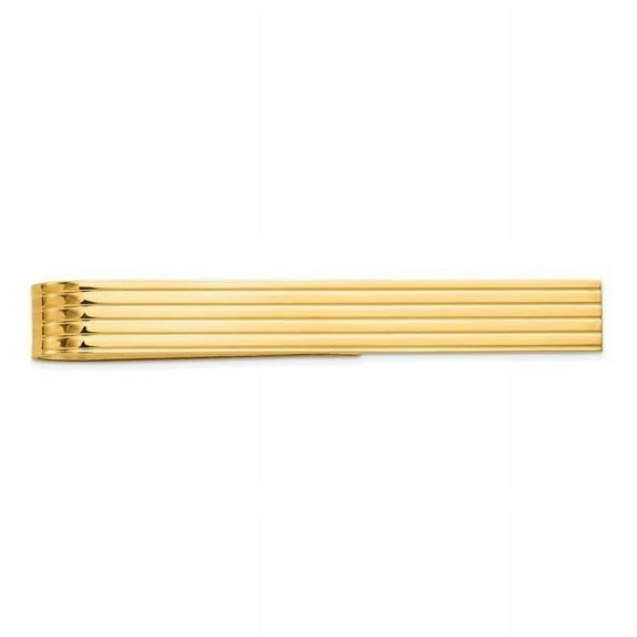 Primal Gold 14 Karat Yellow Gold Grooved Tie Bar