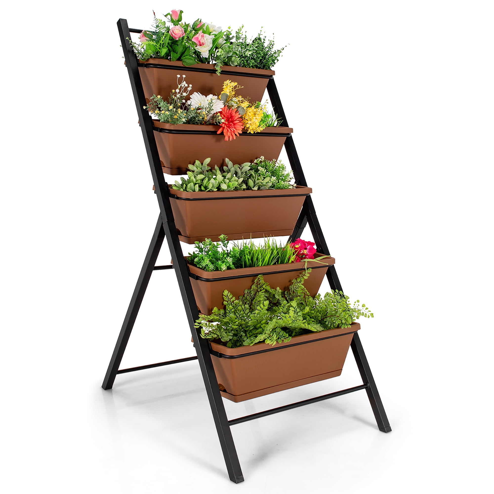 XT Vertical Garden Planter Vertical Raised Garden Bed 5 Tier Planter Box for Flower Vegetables Outdoor Indoor 