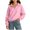Pink, variant on Girls Collared Sweatshirts Size 14-16, Long Sleeve Casual Half-zip Crew Neck Fall Tops Pink