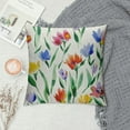 thumbnail image 2 of Creowell Spring Floral Pillow Covers Watercolor Colorful Flowers Throw Pillow Covers Summer Colorful Pillowcase Seasonal Farmhouse Cushion Cover for Home Couch Sofa Outdoor Decor 24x24in, 2 of 5
