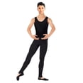 thumbnail image 2 of Mono de una pieza Speerise negro sin mangas para hombre, mono ajustado de cuerpo entero, trajes de baile, monos de ballet, 2 of 5