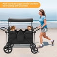thumbnail image 7 of Stroller Wagon for 4 Kids, 4 Seater Wagon Stroller Featuring 4 High Seat with 5-Point Harnesses and Adjustable Canopy, Foldable Double Push Bar Wagon Stroller 4 Seater for Garden, Camping, 7 of 7