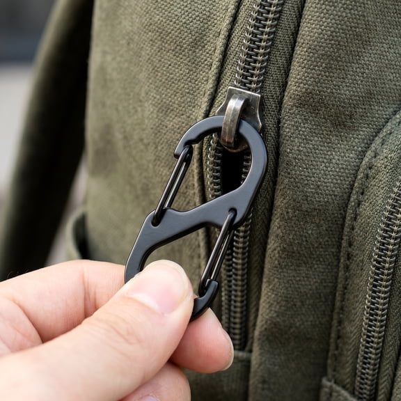 20Pcs S Dual Spring Carabiner Clip Zinc Alloy Zipper Pull Replacement Hook for Backpack Luggage Suitcase Keychain and Outdoor Camping