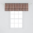 thumbnail image 2 of Ambesonne Retro Valance Pack of 2, Vintage Striped Grid Art, 54"X18", Black Orange White, 2 of 2