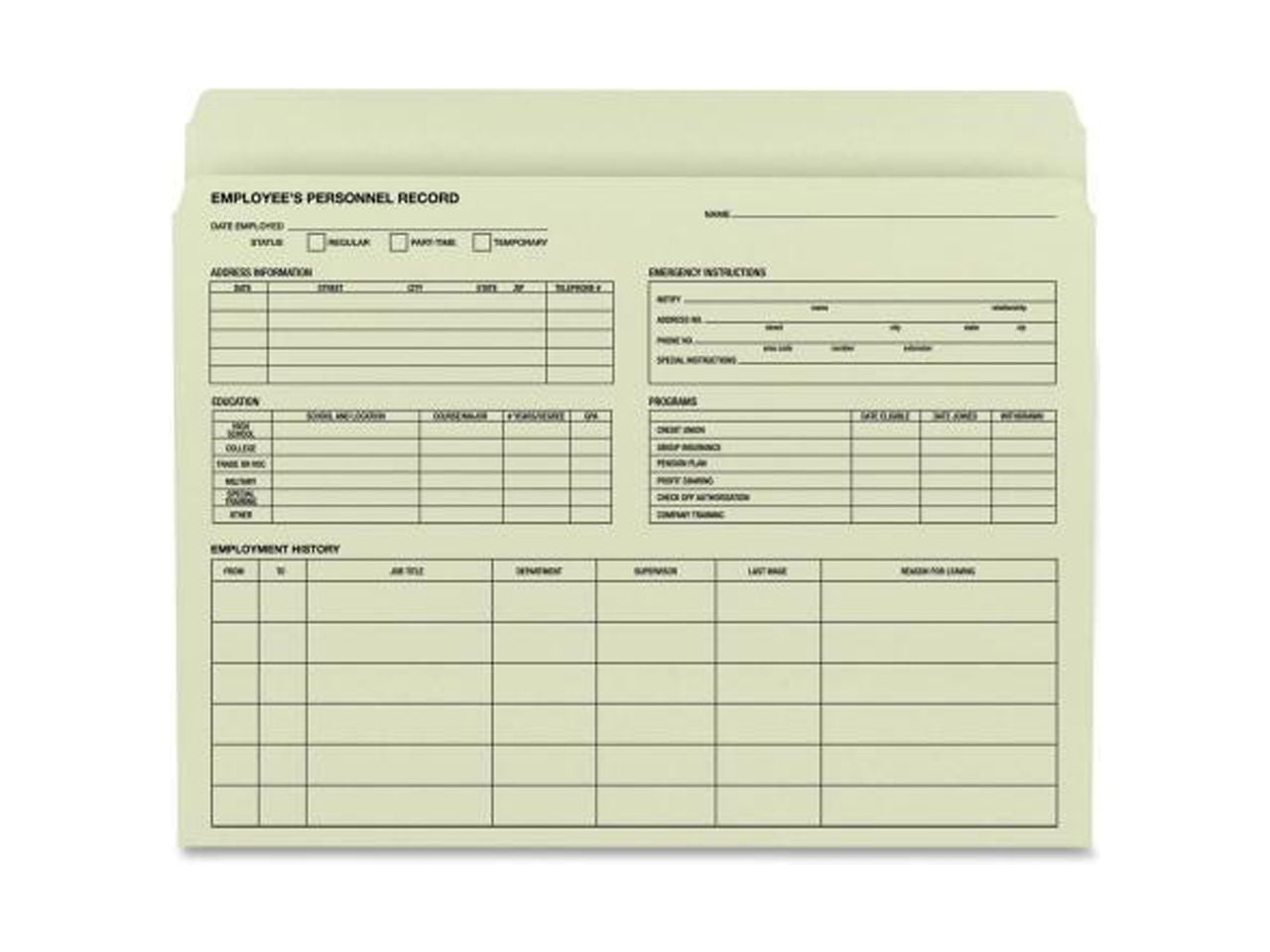 Smead Employee Record File Folder