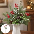 thumbnail image 6 of JeashCHAT 1 Pc Artificial Red Berry Holly Stems, 15.7" Christmas Berry Picks with Holly Leaves for Christmas Tree Branches Fillers Ornaments Home Vase Table Decor, 6 of 8