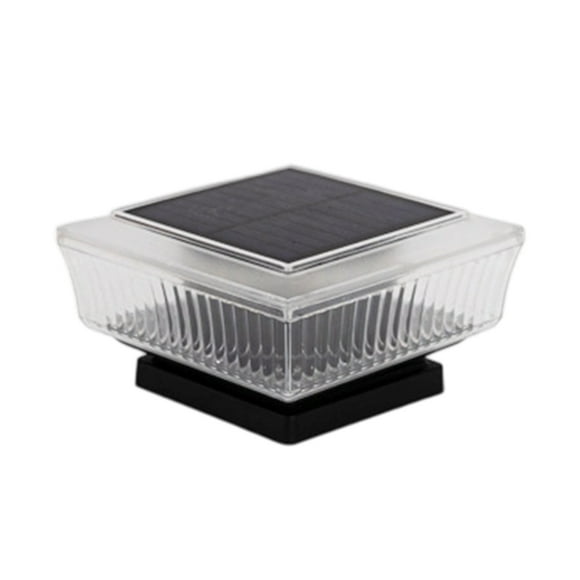 Solar Powered Garden Pillar Light IP65 Rated ABS Wall Mounted Fence Lamp 12.5 cm x 12.5 cm x 7.5 cm Black