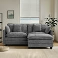 thumbnail image 3 of Domicare Modern Sectional Sofa with Ottoman, 2-Piece Loveseat Sofa for Living Room, Living Room Furniture，Light Grey, 3 of 10