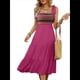 thumbnail image 2 of Vestidos de Verano Sin Mangas para Mujer, Vestidos Largos para Invitadas de Boda, Blusas de Punto Acanalado y Falda de Poliéster con Bolsillos. Rosa Roja XL, 2 of 10