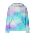 thumbnail image 4 of Mercatoo Cute Tie Dye Hoodies for Teen Girls Oversized Rainbow 𝐇ooded Sweatshirts Trendy Long Sleeve Pullover Shirt Pocket, 4 of 7