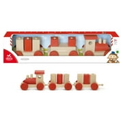 D-Toys Puzzles - Wooden Train With 2 Wagon Attachments