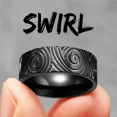 thumbnail image 3 of Anillos de acero inoxidable con diseño de huellas dactilares para hombre y mujer, estilo punk, hip hop, Stranger Things, accesorios de moda, regalo al por mayor, 3 of 5
