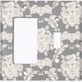 thumbnail image 2 of Metal Light Switch Plate Outlet Cover (Damask Rose Tan - Single Rocker Single Toggle), 2 of 2