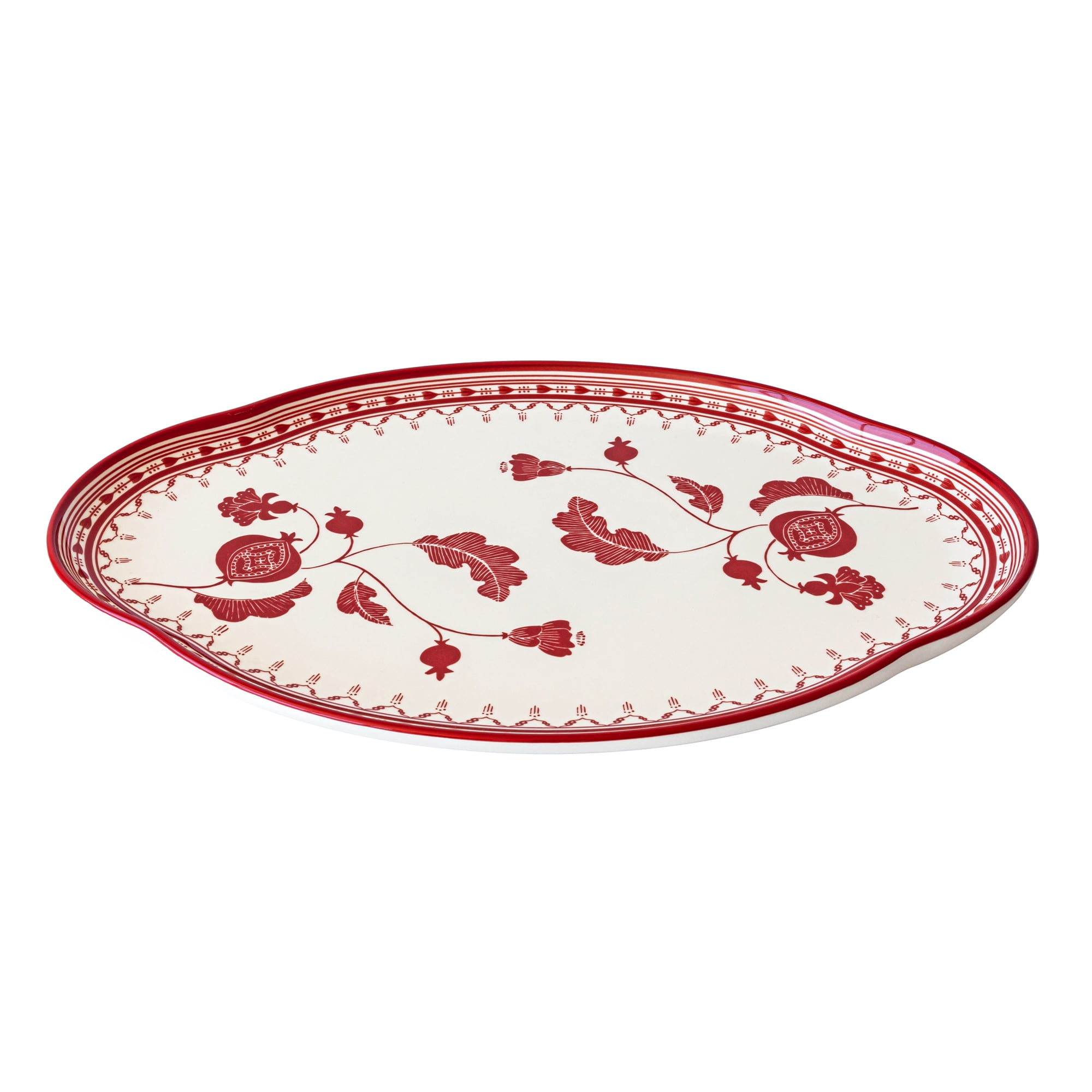 Sofia Home Red Stoneware Serve Platter