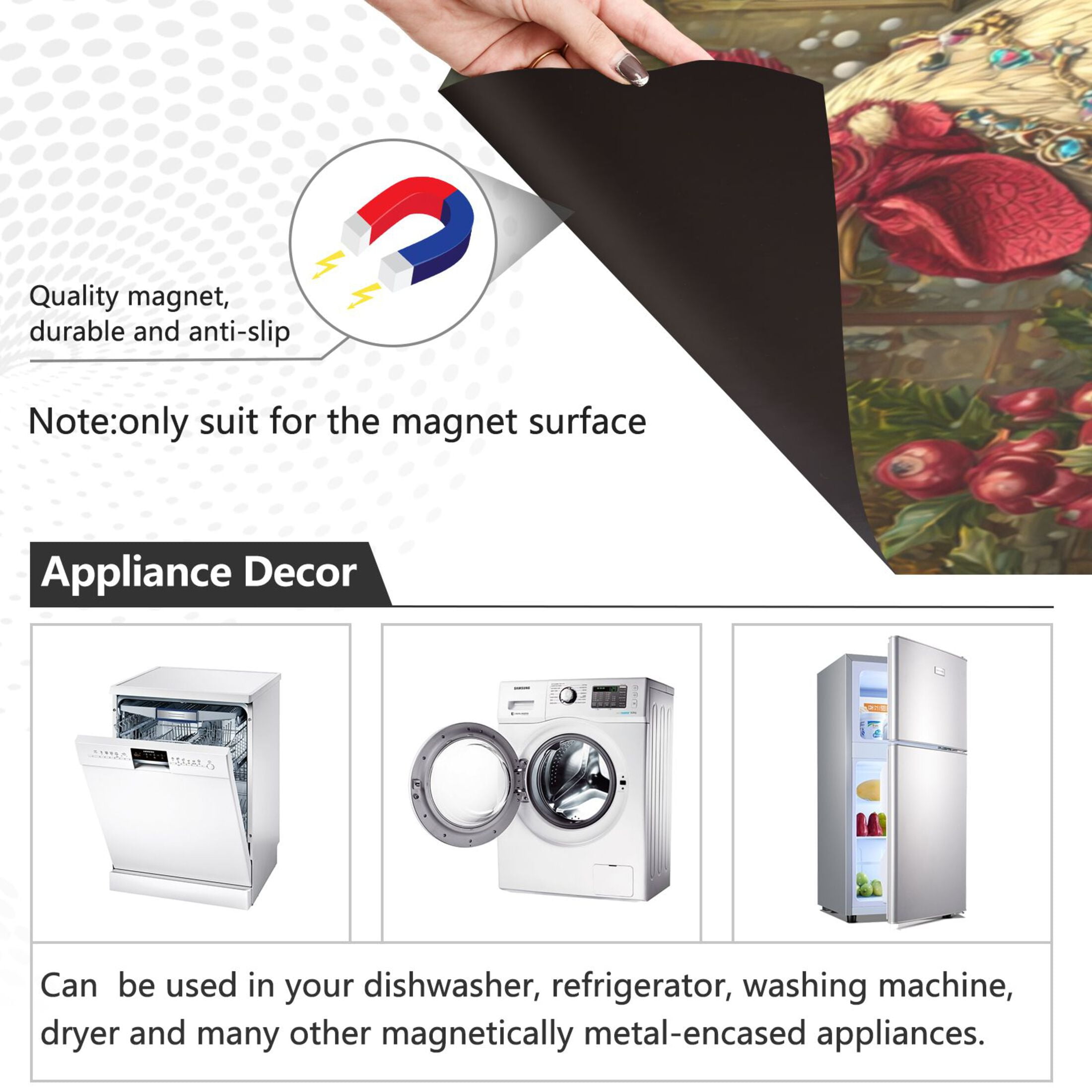 Dishwasher Sticker Magnetic Dishwasher Sticker Magnetic Decorative Sticker Refrigerator Sticker Dishwasher Decorative Stickers Magical Christmas Rooster