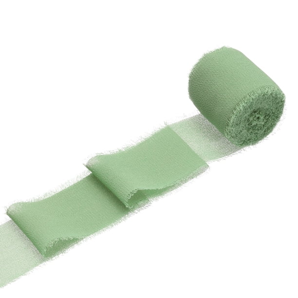 Uxcell 1 rollo de cinta de gasa de 1.5 pulgadas x 5 yardas para decoración de bodas y manualidades, verde claro