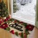 thumbnail image 5 of Adornos navideños, alfombras navideñas, tapete navideño, tapete navideño, tapete navideño, tapete navideño decorativo para sala de estar, dormitorio, cocina, baño, tapetes de poliéster, 5 of 6
