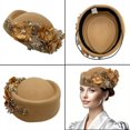 thumbnail image 2 of EASTIN Cocktail Party Fascinator Hat Church Hat Fabric Flower Beret Hat Costume Props, 2 of 15