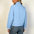 thumbnail image 6 of Chiccall Women's Cotton Padded Jacket, Long Sleeve Winter Casual Quilted Coat with Pockets, Lightweight Warm Outerwear Sky Blue 2XL, 6 of 8