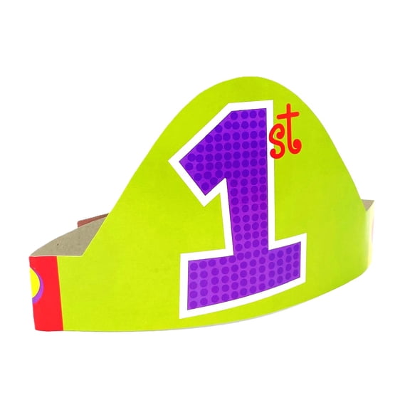 Colorful Polka Dots Kids First 1st Birthday Party Favor Treat Hats - 2 Packs of 8 - 16 Total