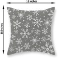 thumbnail image 6 of Christmas Pillow Covers 18x18 Set of 2, Christmas Decor Linen Pillowcase Winter Gray Snowflake Decoration Christmas Throw Pillows Winter Holiday Decor Outdoor Cushion Covers for Couch Home, 6 of 6