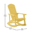 thumbnail image 6 of Flash Furniture Savannah Poly Resin Wood Adirondack Rocking Chair - All Weather Yellow Polystyrene - Stainless Steel Hardware, 6 of 12