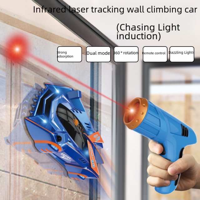 Coche de acrobacias con control remoto, coche de escalada de pared con persecución de luz, reloj de carreras con inducción infrarroja, coche de control remoto, coche de juguete para niños