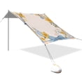 thumbnail image 3 of Portable Beach Tent Sun Shelter With Ground Pegs Water And Wind Resistant Sun Shade Canopy Angle Adjustable Gingham Pattern with Pastel, 3 of 7