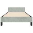 thumbnail image 6 of vidaXL Velvet Platform Bed Frame, No Box Spring Needed/No Mattress, Light Gray Twin Bed, 6 of 9
