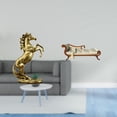 thumbnail image 2 of Estatua de caballo, escultura de resina, figura de caballo de pie, sofá en miniatura hecho a mano, banco de madera, muebles para casa de muñecas, adec, 2 of 8