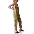 thumbnail image 3 of Sleeveless V-Neck Women Casual Denim Jumpsuit With Pocket, 3 of 3