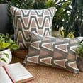 thumbnail image 6 of Green Decorative Throw Pillow Covers 14"x14" | Modern Cotton Cushion Cover Geometric | Embroidery Pillowcases for Couch, Sofa Bedroom & Living Room, Modern Home Décor - Trion, 6 of 10