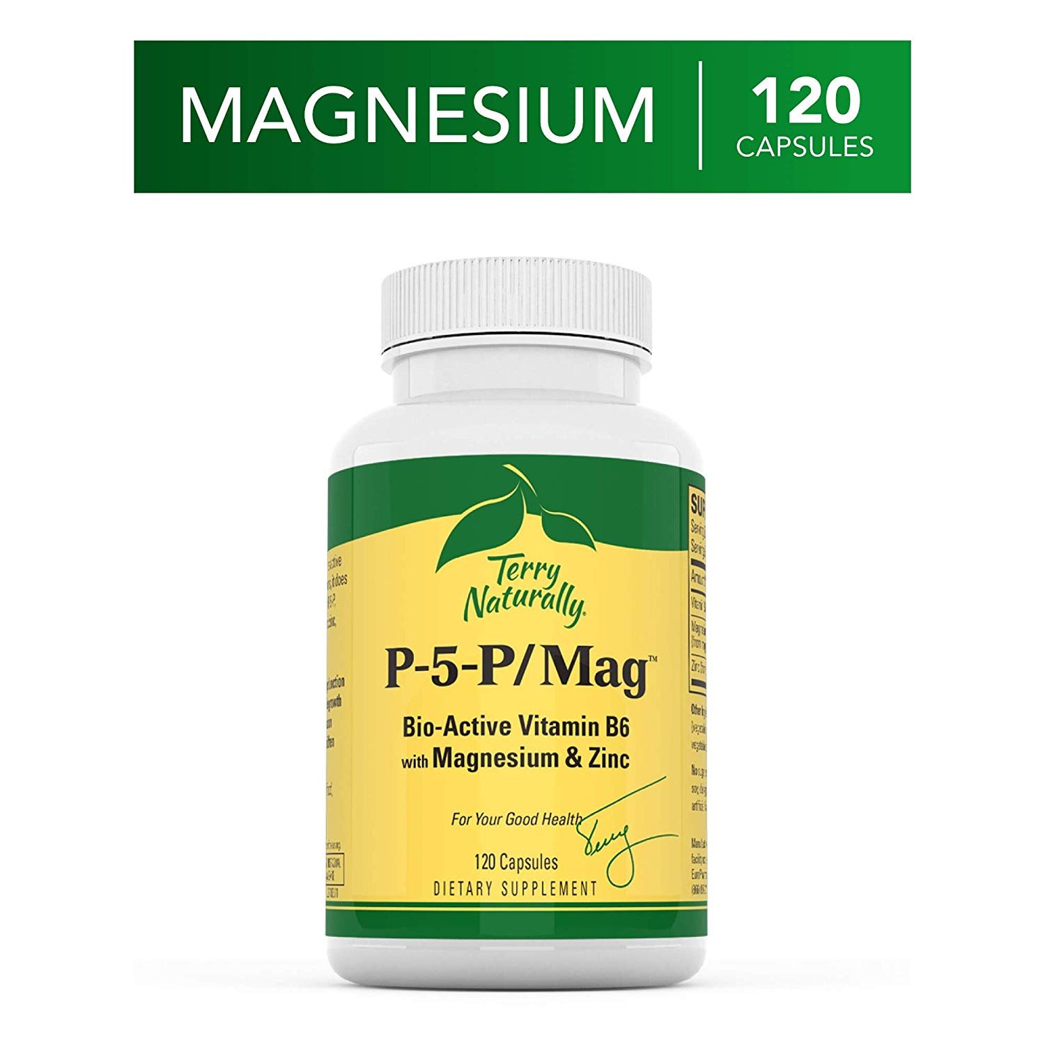 Terry Naturally P5P/MAG 120 Vegan Capsules Vitamin B6 (Pyridoxal