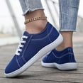 thumbnail image 3 of Unisex Canvas Sneakers Low Top Lace up Non Slip Work Shoes Lightweight Casual Tennis Comfortable Classic Footwear Blue Size 8.5, 3 of 6
