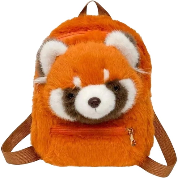 Raccoon Backpacks Plush Animal Cute Panda Backpack Cartoon Rucksack Casual Daypack Travel Bag Adjustable Purse